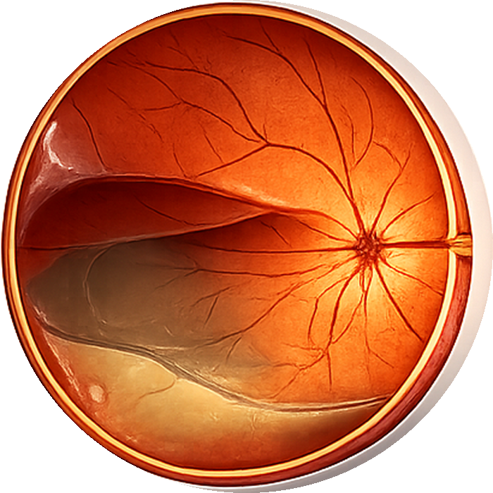 Desprendimiento de retina exudativo o seroso